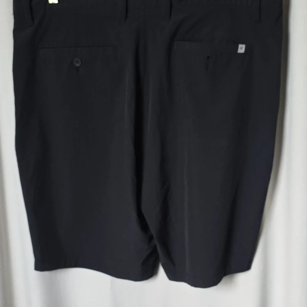 Hurley Mens Black Solid Flat Front Button Closure Shorts Regular Size 36